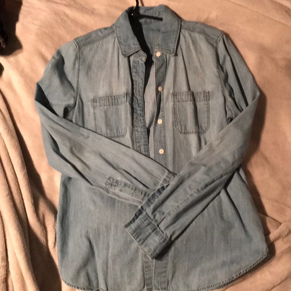 Blue jean long sleeve button up. Size s